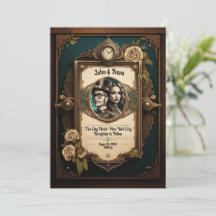 Steampunk Wedding Invitation (eigen foto's)