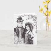 Steampunk Wedding - Notecard Kaart (Gele Bloem)