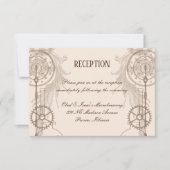 Steampunk Wedding Reception Kaart (Voorkant)
