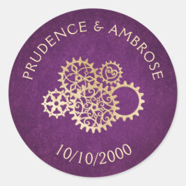 Steampunk Wedding Ronde Sticker