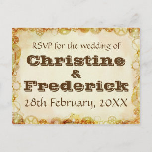 Steampunk Wedding, RSVP briefkaart