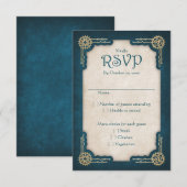 Steampunk Wedding RSVP Kaartje (Voorkant / Achterkant)