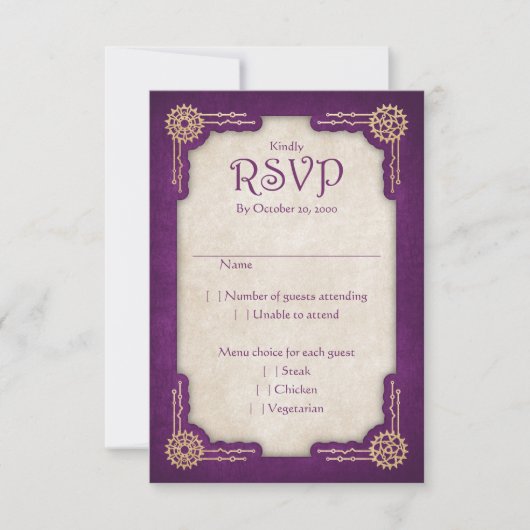 Steampunk Wedding RSVP Kaartje (Voorkant)