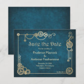 Steampunk Wedding Save The Date (Voorkant / Achterkant)