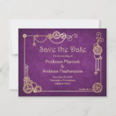 Steampunk Wedding Save The Date (Voorkant)