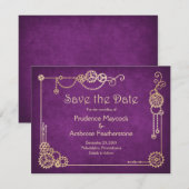Steampunk Wedding Save The Date (Voorkant / Achterkant)
