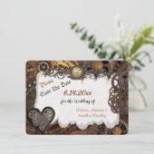 Steampunk Wedding Sla de datum op Feestdagenkaart (Staand voorkant)