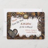 Steampunk Wedding Sla de datum op Feestdagenkaart (Voorkant)