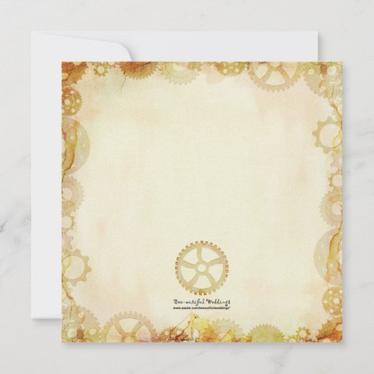 Steampunk Wedding, sparen de datumaankondiging Save The Date (Achterkant)