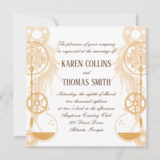 Steampunk Wedding Uitnodiging (Voorkant)