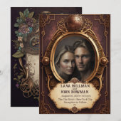 Steampunk Wedding Uitnodiging (Voorkant / Achterkant)