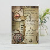 Steampunk Wedding Uitnodiging (Staand voorkant)