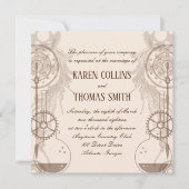 Steampunk Wedding Uitnodiging (Voorkant)