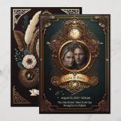 Steampunk Wedding Uitnodiging (Voorkant / Achterkant)