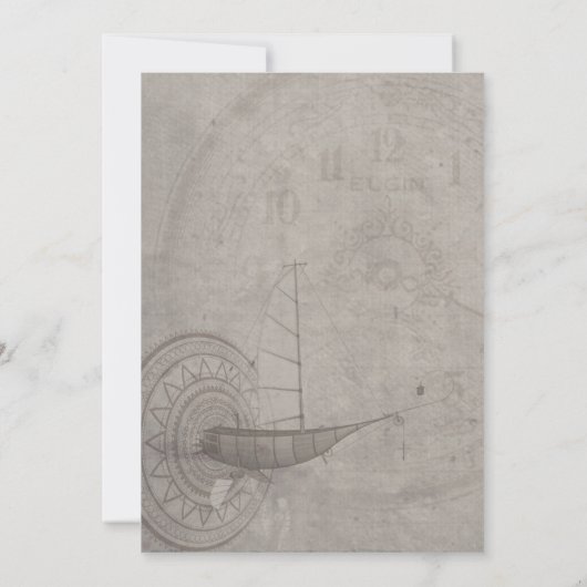 Steampunk Wedding Uitnodiging (Achterkant)