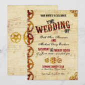 Steampunk Wedding Uitnodiging (Voorkant / Achterkant)