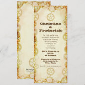 Steampunk Wedding, uitnodiging van 4 x 9,25 inch (Voorkant / Achterkant)