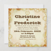 Steampunk Wedding, uitnodiging van 5,25 x 5,25 inc (Voorkant)