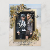 Steampunk Wedding van het Zee Save the Date Aankondigingskaart (Voorkant)