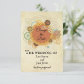 Steampunk Wedding verander de Datum Industrieel Kaart (Staand voorkant)