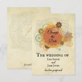 Steampunk Wedding verander de Datum Industrieel Kaart (Voorkant / Achterkant)