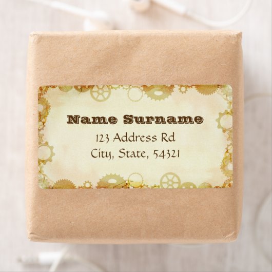 Steampunk Wedding, verzendlabels Etiket (Insitu)