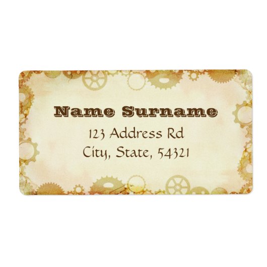 Steampunk Wedding, verzendlabels Etiket (Voorkant)