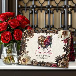 Steampunk Wedding | Word jij mijn Bloemenmeisje? Kaart