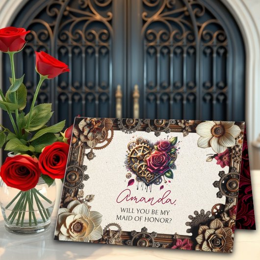 Steampunk Wedding | Word jij mijn Maid of Honor? Kaart