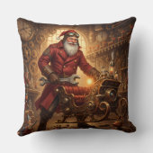 Steampunk Weihnachtsmann Werkstatt Kussen (Achterkant)