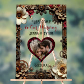 Steampunk Welkom op onze bruiloft gepersonaliseerd Acryl Bord (Neutraal)