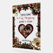 Steampunk Welkom op onze bruiloft gepersonaliseerd Acryl Bord (Hoek)