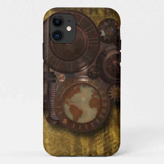 SteamPunk Wereldbol Clock iPhone 5 Hoesje (Achterkant)