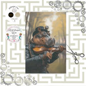 Steampunk Whimsical Hippo spelen Viool Tissuepapier