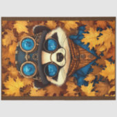 Steampunk Whimsy Schattige Racoon Herfst T2 Decoup Tissuepapier (Voorkant)