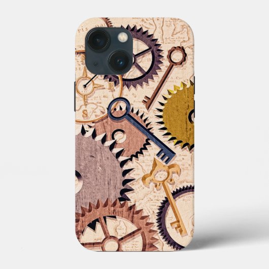 Steampunk Wielen, tandwielen, sleutels, oude steen Case-Mate iPhone Case (Achterkant)