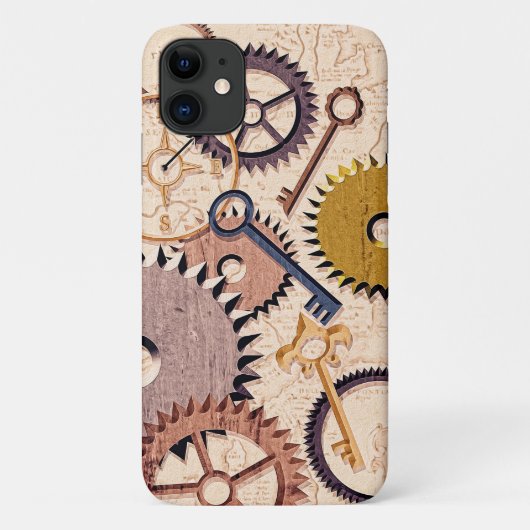 Steampunk Wielen, tandwielen, sleutels, oude steen Case-Mate iPhone Case (Achterkant)