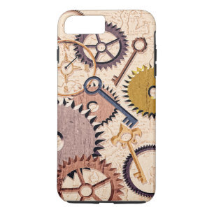 Steampunk Wielen, tandwielen, sleutels, oude steen iPhone 8/7 Plus Hoesje