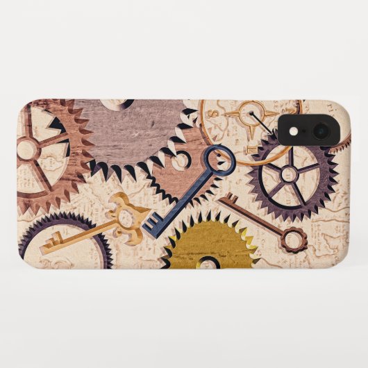Steampunk Wielen, tandwielen, sleutels, oude steen Case-Mate iPhone Case (Achterkant (horizontaal))