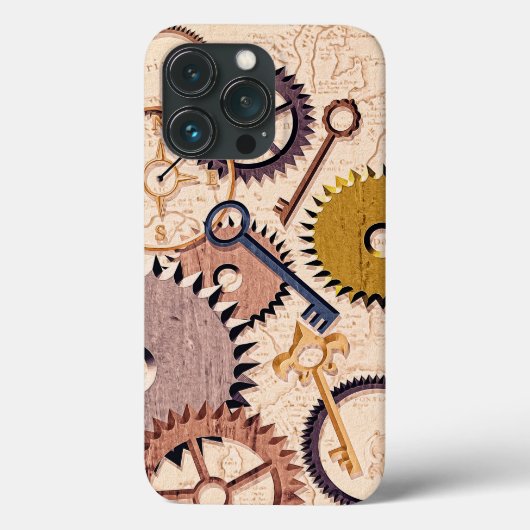 Steampunk Wielen, tandwielen, sleutels, oude steen Case-Mate iPhone Case (Achterkant)