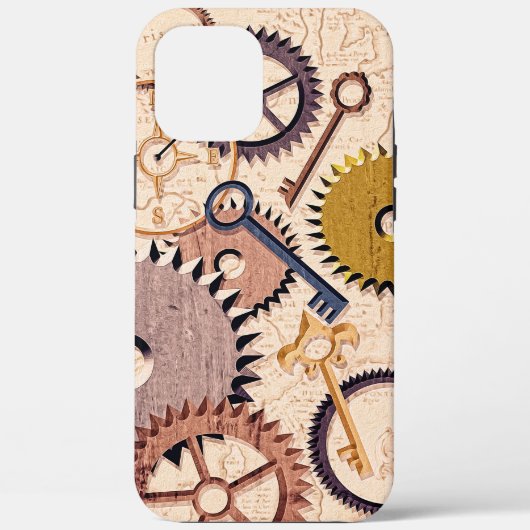 Steampunk Wielen, tandwielen, sleutels, oude steen Case-Mate iPhone Case (Achterkant)