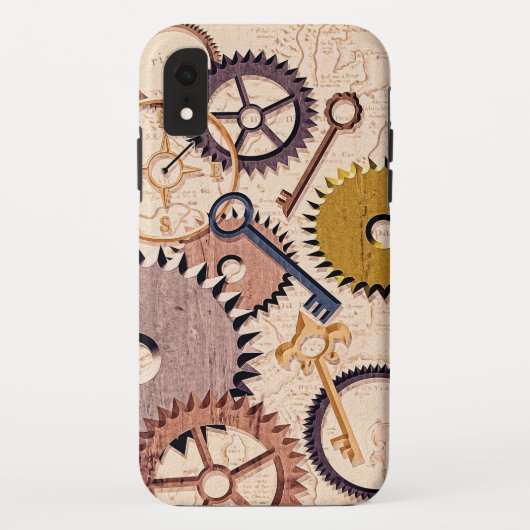 Steampunk Wielen, tandwielen, sleutels, oude steen Case-Mate iPhone Case (Achterkant)