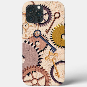Steampunk Wielen, tandwielen, sleutels, oude steen Case-Mate iPhone Case