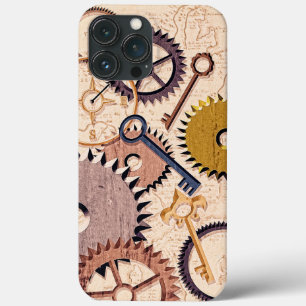 Steampunk Wielen, tandwielen, sleutels, oude steen Case-Mate iPhone Case