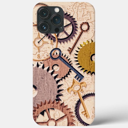 Steampunk Wielen, tandwielen, sleutels, oude steen Case-Mate iPhone Case (Achterkant)