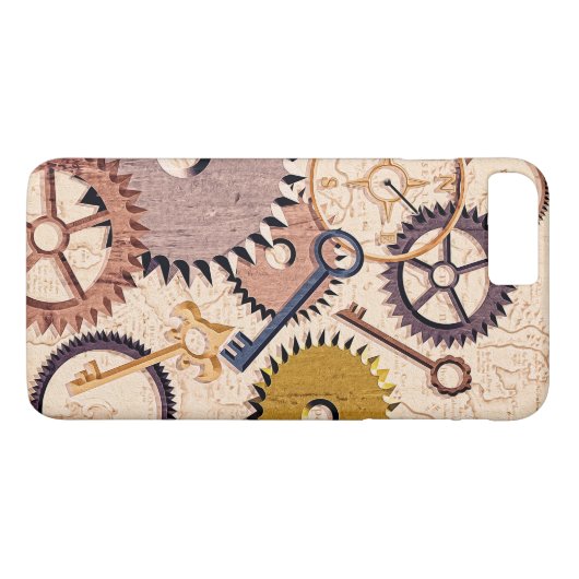 Steampunk Wielen, tandwielen, sleutels, oude steen Case-Mate iPhone Case (Achterkant (Horizontaal))