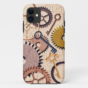 Steampunk Wielen, tandwielen, sleutels, oude steen Case-Mate iPhone Case