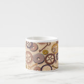 Steampunk Wielen, tandwielen, sleutels, oude steen Espresso Kop (Voorkant)