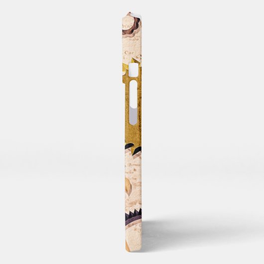 Steampunk Wielen, tandwielen, sleutels, oude steen iPhone Hoesje (Linkerkant)