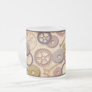 Steampunk Wielen, tandwielen, sleutels, oude steen Matglas Koffiemok